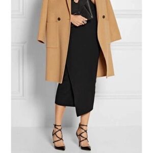 By Malene Birger  Wrap-effect Stretch-cady Pencil Skirt Black S/M $495 Retail